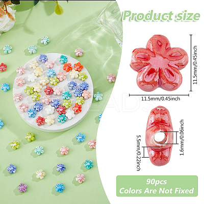 3Strands Handmade Porcelain Beads Strands PORC-DC0001-07-1