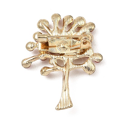 Alloy Glass Rhinestone Tree Brooches JEWB-K017-02KCG-1