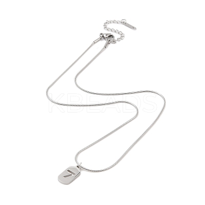 Non-Tarnish 304 Stainless Steel Oval with Hollow 7 Pendant Necklaces NJEW-N055-04P-1