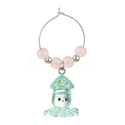 Ocean Theme Resin Wine Glass Charms AJEW-JO00243-1