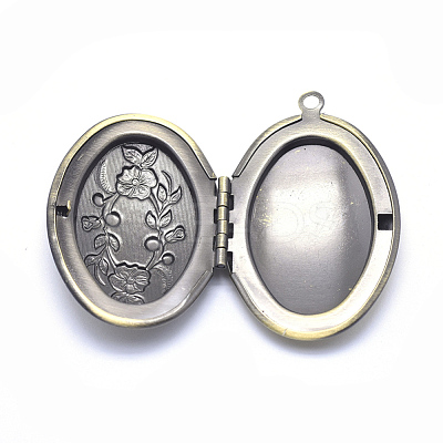 Brass Locket Pendants KK-F717-16AB-NR-1