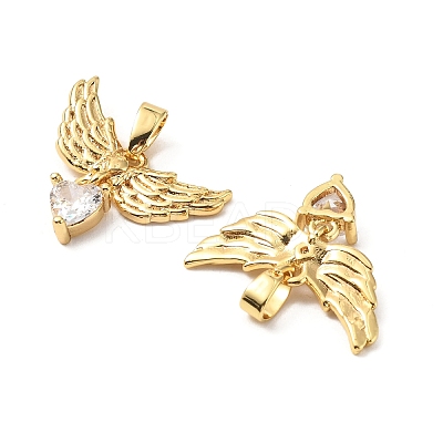 Brass Micro Pave Cubic Zirconia Pendants KK-G533-25G-01-1