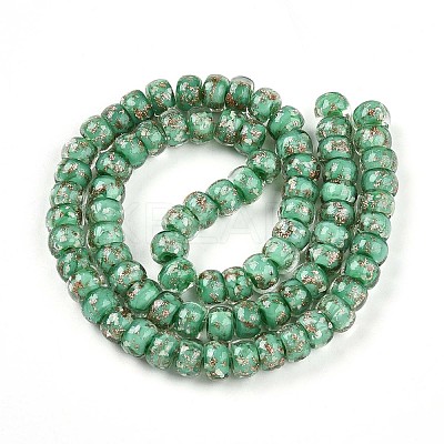 Luminous Handmade Gold Foil Glass Beads Strands FOIL-N029-02A-06-1