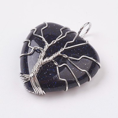 Synthetic Blue Goldstone Pendants G-L480-05G-1