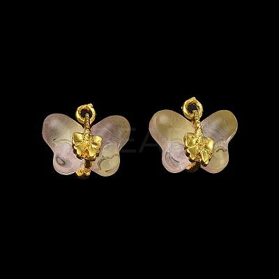 Light Gold Tone Alloy with Glass Charms PALLOY-Q457-01G-03-1