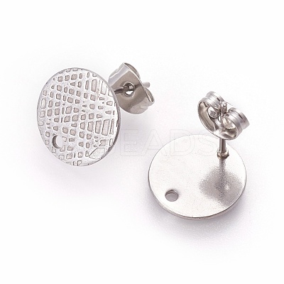 Non-Tarnish 304 Stainless Steel Ear Stud Findings STAS-O119-14C-P-1