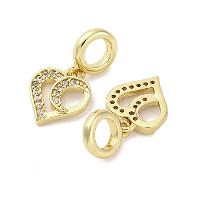 Brass Micro Pave Cubic Zirconia European Dangle Charms KK-D325-19G-01-1