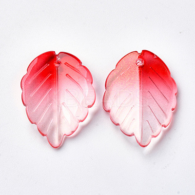 Transparent Spray Painted Glass Pendants GLAA-S054-006B-03-1
