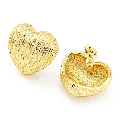Rack Plating Brass Heart Stud Earrings EJEW-Q779-09G-1
