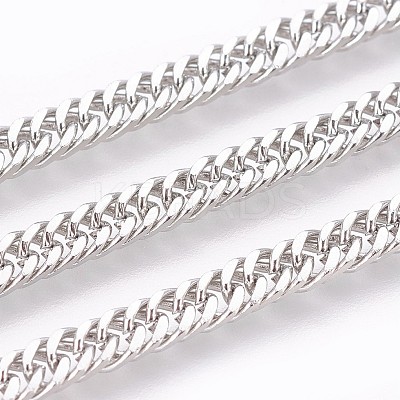 Tarnish Resistant 304 Stainless Steel Curb Chain Bracelets BJEW-P235-12P-1