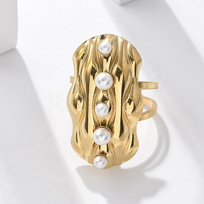 304 Stainless Steel Cuff Rings for Women RJEW-D302-02G-06-1