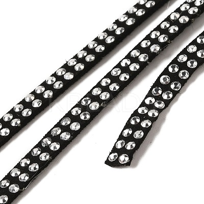 2 Row Platinum Aluminum Studded Faux Suede Cord LW-D005-01P-1