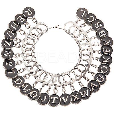 26Pcs Alloy Enamel Pendant Locking Stitch Markers HJEW-SC00136-1