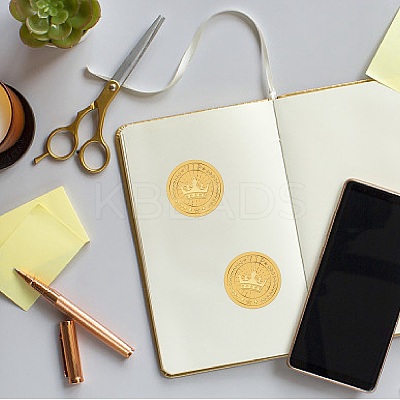 Plastic Self Adhesive Gold Foil Embossed Stickers DIY-WH0575-053-1