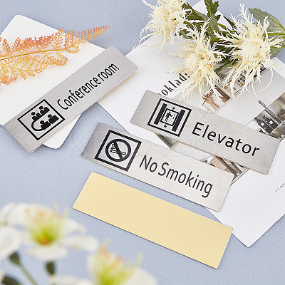 430 Stainless Steel Sign Stickers STAS-GF0001-06C-1
