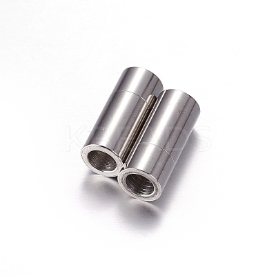 Tarnish Resistant 304 Stainless Steel Magnetic Clasps with Glue-in Ends LS-STAS-K006-10C-1