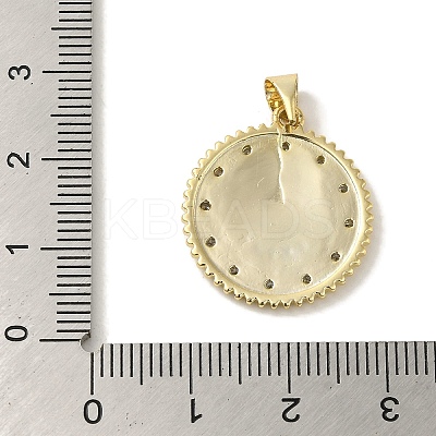Brass Enamel Micro Pave Cubic Zirconia Pendants KK-Z042-24G-01-1