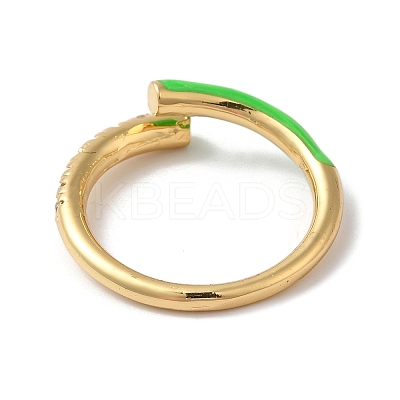 Rack Plating Brass Cubic Zirconia Open Cuff Rings for Women RJEW-S407-04C-1