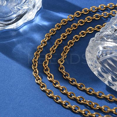 Ion Plating(IP) 304 Stainless Steel Cable Chain Necklaces for Women Men X-STAS-M102-68G-1