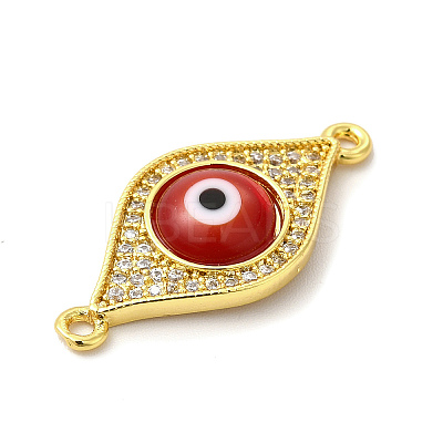 Rack Plating Real 18K Gold Plated Brass Micro Pave Clear Cubic Zirconia Connector Charms ZIRC-L102-02G-1