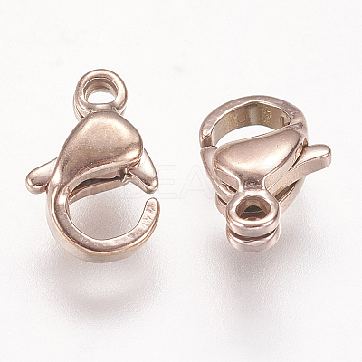 Ion Plating(IP) 304 Stainless Steel Lobster Claw Clasps LS-STAS-P185-9-RG-1