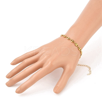 304 Stainless Steel Coffee Bean Chain Bracelets BJEW-JB05552-1