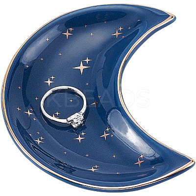 2Pcs Moon Porcelain Jewelry Plate DJEW-BBC0001-02-1