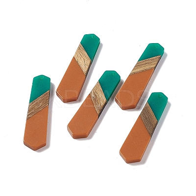 Opaque Resin & Walnut Wood Pendants RESI-M027-06J-1