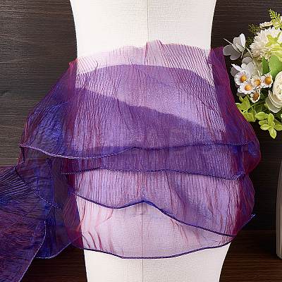 10 Yards Lucency Polyester Pleated Lace Trim OCOR-GF0004-74I-1