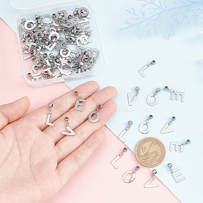 80Pcs 4 Style 304 Stainless Steel Pendants STAS-PH0004-21-1