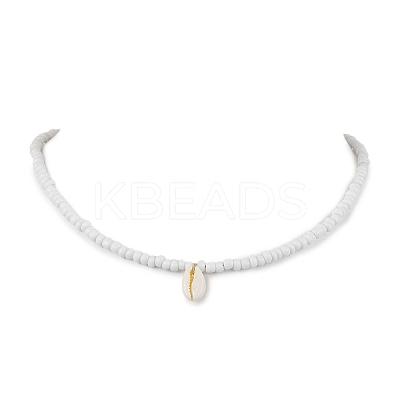 Bohemia Natural Cowrie Shell Pendant Necklaces NJEW-JN04783-02-1