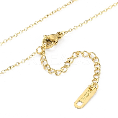 Ion Plating(IP) 304 Stainless Steel Crystal Rhinestone Rectangle Pendant Necklaces for Women NJEW-K276-19G-1