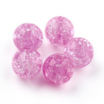 Transparent Crackle Acrylic Beads MACR-E025-24G-8mm-1