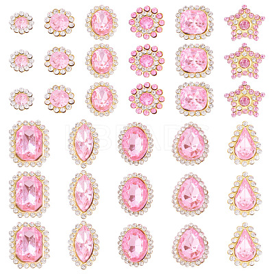 100Pcs Teardrop/Heart/Star Sew on Rhinestones GACR-TA0001-07E-1