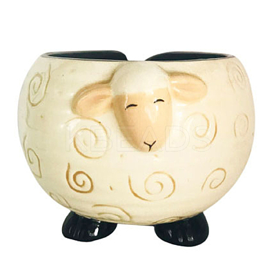 Lovely Sheep Shape Handmade Porcelain Yarn Bowl Holder SENE-PW0022-04-1