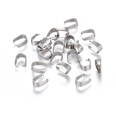 Tarnish Resistant 201 Stainless Steel Snap on Bails STAS-K146-067-3x7mm-1