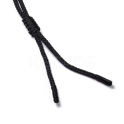 Natural Labradorite Heart Pendant Necklace with Nylon Cord G-K338-02-1