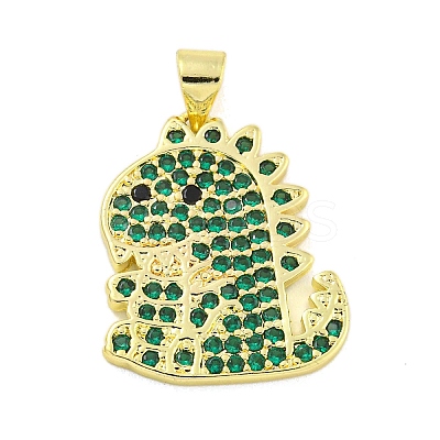 Real 18K Gold Plated Brass Micro Pave Cubic Zirconia Pendants KK-R159-32G-1