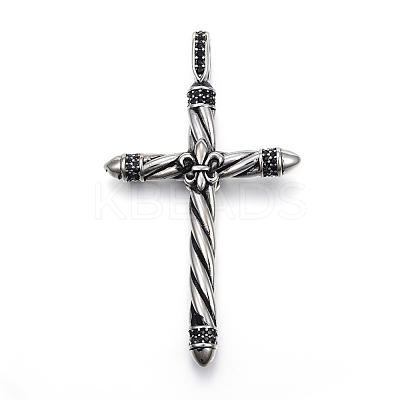 316 Surgical Stainless Steel Rhinestone Big Pendants STAS-P145-02AS-1