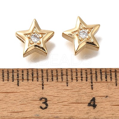 Brass Micro Pave Cubic Zirconia KK-Q001-05G-04-1