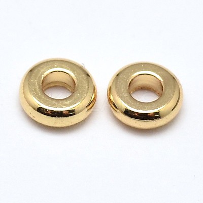 Brass Flat Round Spacer Beads KK-M085-C-12G-NR-1