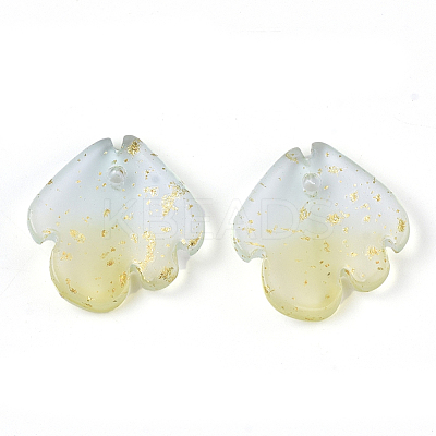 Two Tone Transparent Spray Painted Glass Charms GLAA-T017-05-B06-1