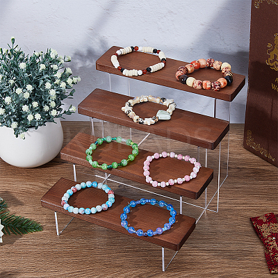 4-Tier Wood Acrylic Organizer Display Riser Rack ODIS-WH0070-13A-1