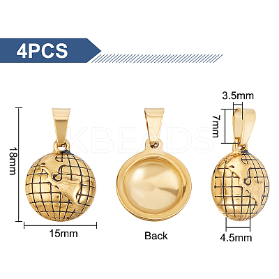 PVD Vacuum Plating 304 Stainless Steel Pendants STAS-UN0050-73-1