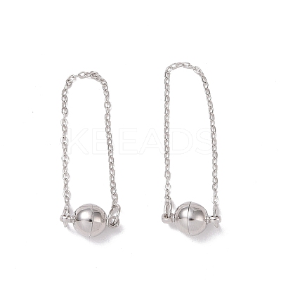 Brass Magnetic Clasp with Cable Safety Chain KK-F839-036P-1