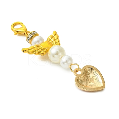 Angel ABS Plastic Imitation Pearl Pendant Decorations HJEW-JM02859-02-1