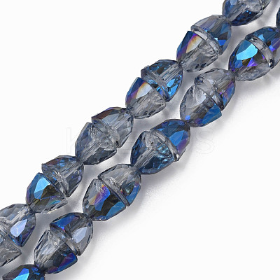 Electroplate Transparent Glass Beads Strands EGLA-N002-35-C06-1
