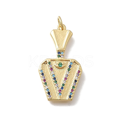 Brass Micro Pave Cubic Zirconia Bottle Pendants KK-D431-051A-01-1