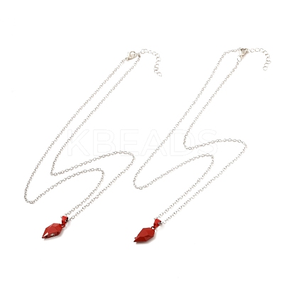 Rack Plating Alloy Heart Pendant Necklaces Sets NJEW-B081-08B-1
