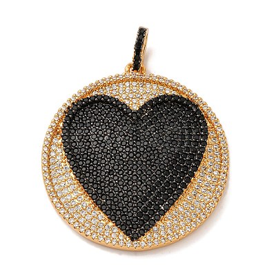 Brass Micro Pave Cubic Zirconia Pendants KK-U076-15G-1